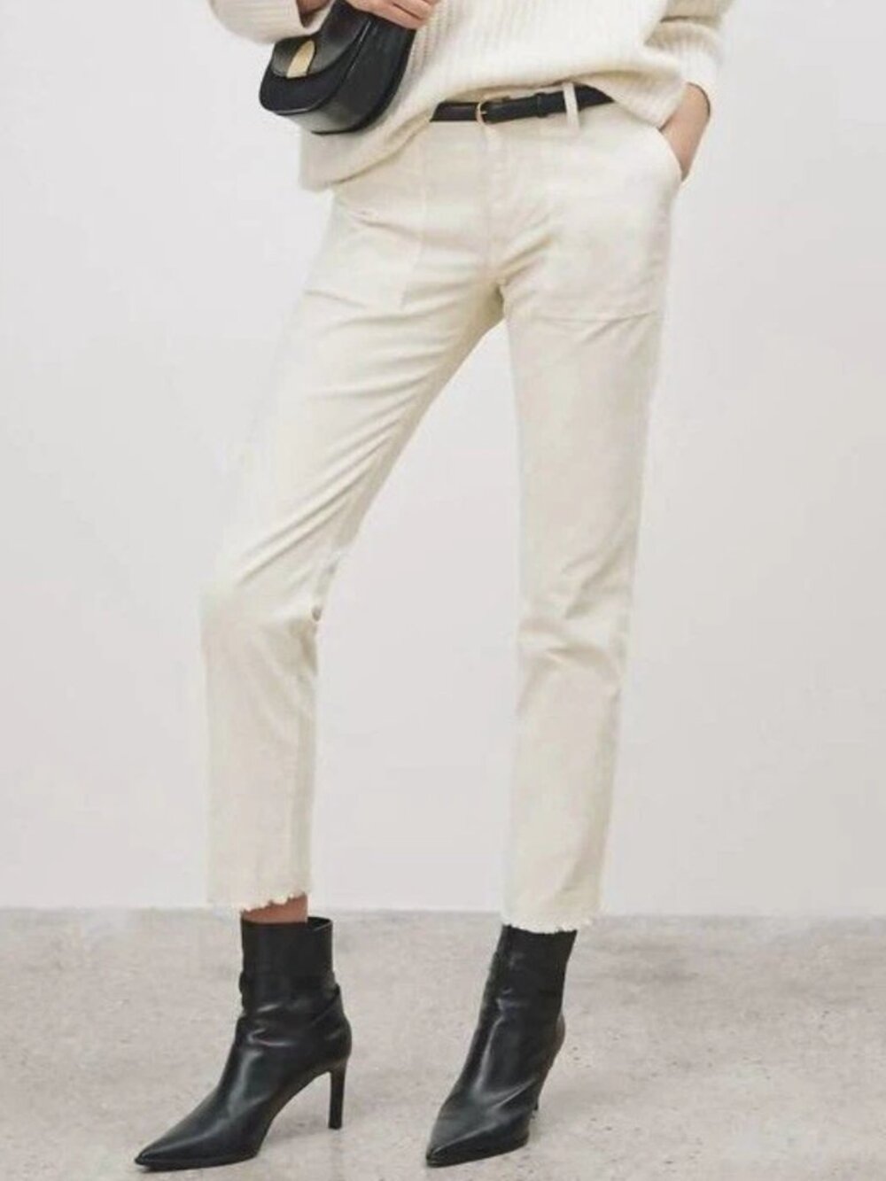 Nili Lotan Jenna Corduroy Pants in Winter White Size 0